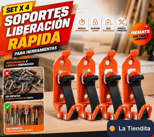 Set x4 Soportes de Liberación Rápida para Herramientas 🧰 — 1