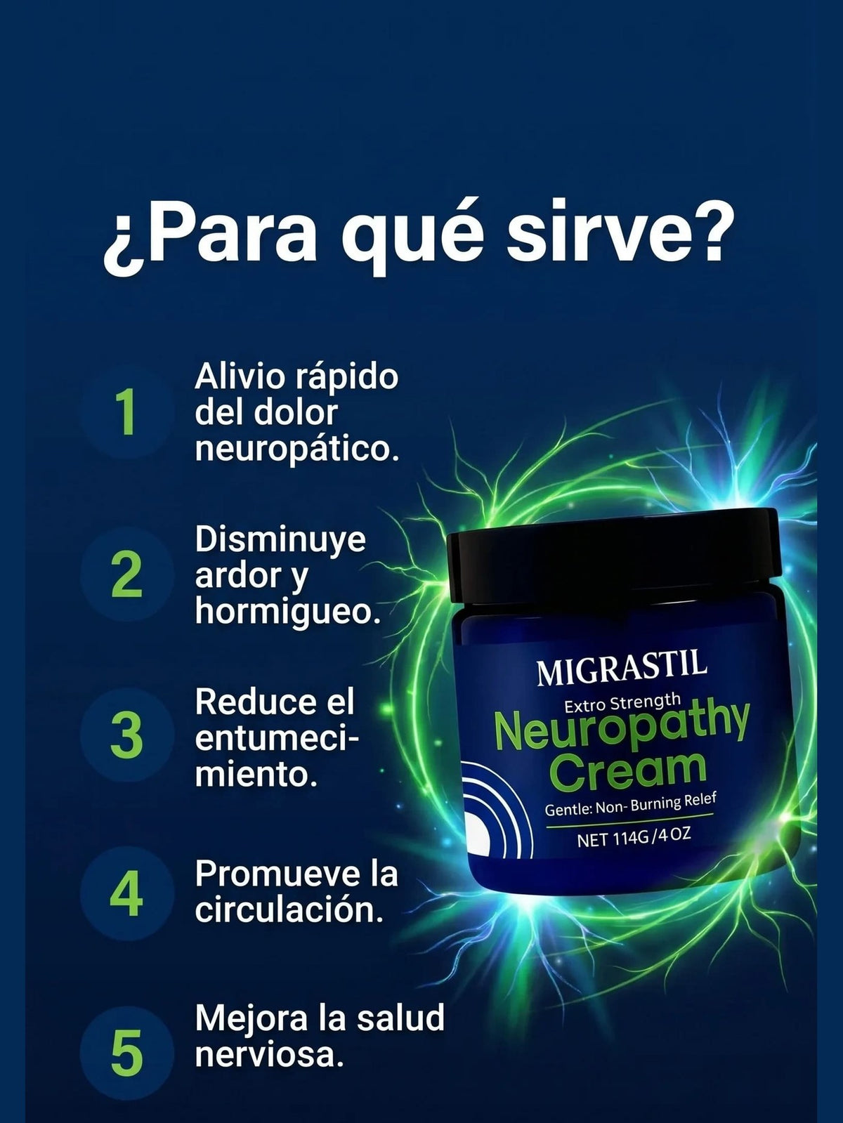 Migrastil — Crema para Ardor, Hormigueo y Entumecimiento en Pies y Manos · 114 g