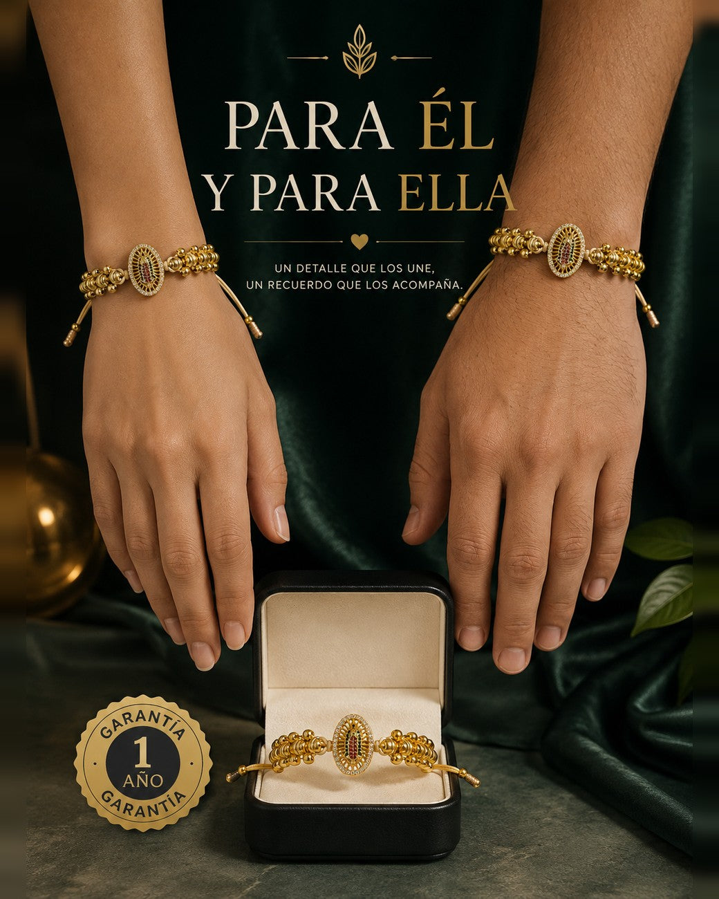 Pulsera Virgen Tres Carriles — Oro Laminado 18k, con Estuche ✨ — 4