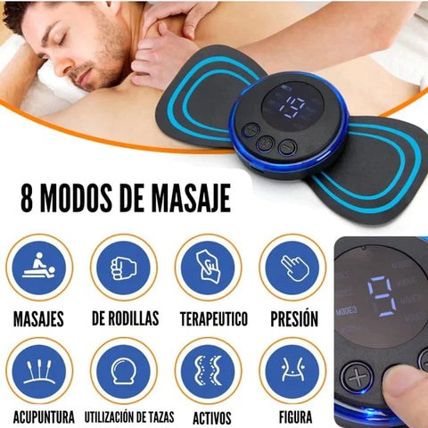 Mini Masajeador Muscular Eléctrico — 8 Modos y 19 Niveles de Intensidad 💪