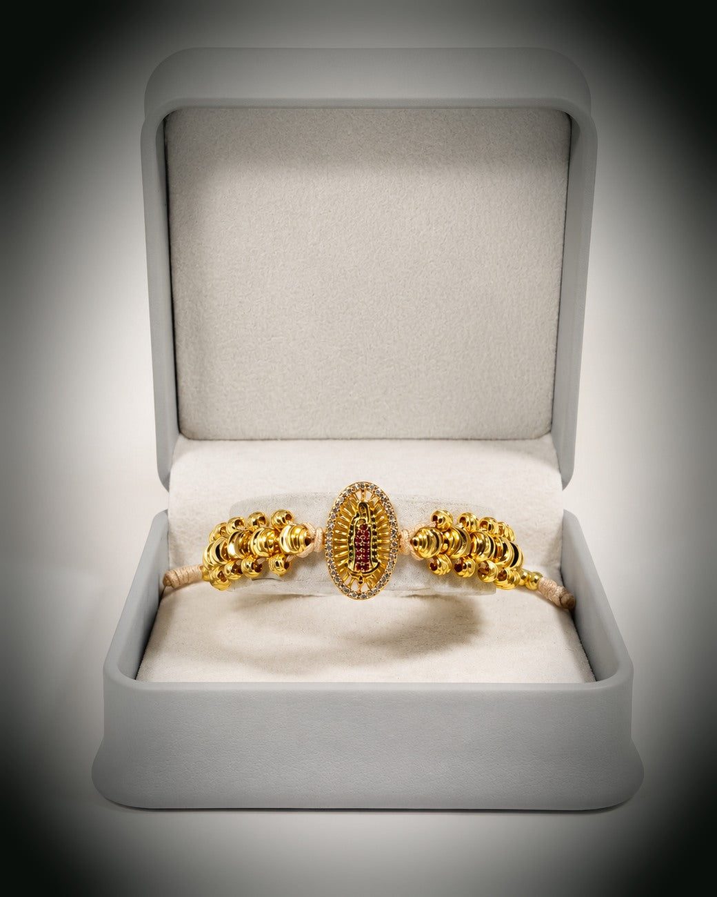 Pulsera Virgen Tres Carriles — Oro Laminado 18k, con Estuche ✨ — 5