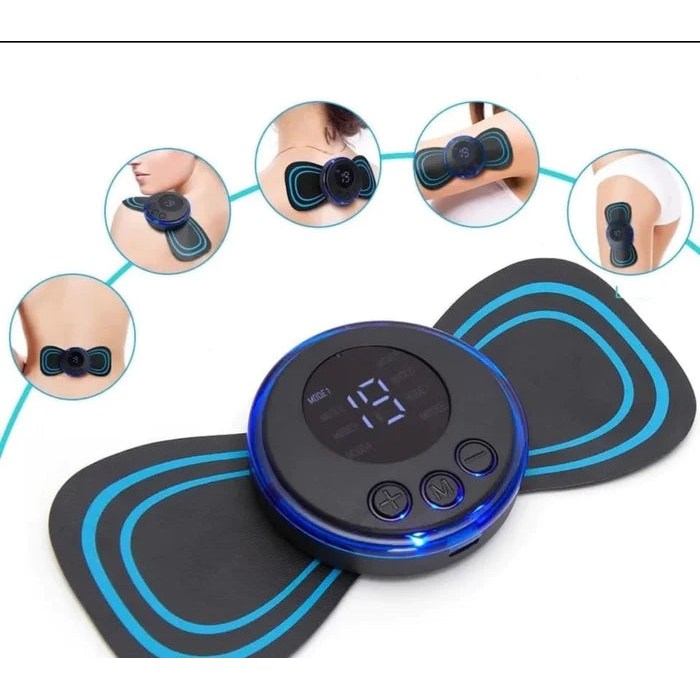 Mini Masajeador Muscular Eléctrico — 8 Modos y 19 Niveles de Intensidad 💪