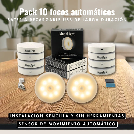Foco LED Recargable con Sensor de Movimiento — Luz Automática Sin Cables