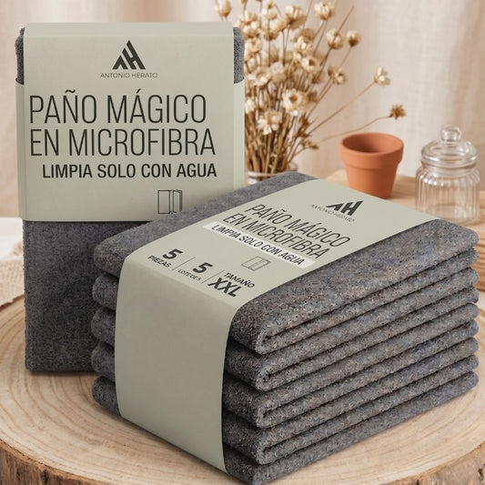 Paños Mágicos de Microfibra — Limpian Solo con Agua, Sin Marcas