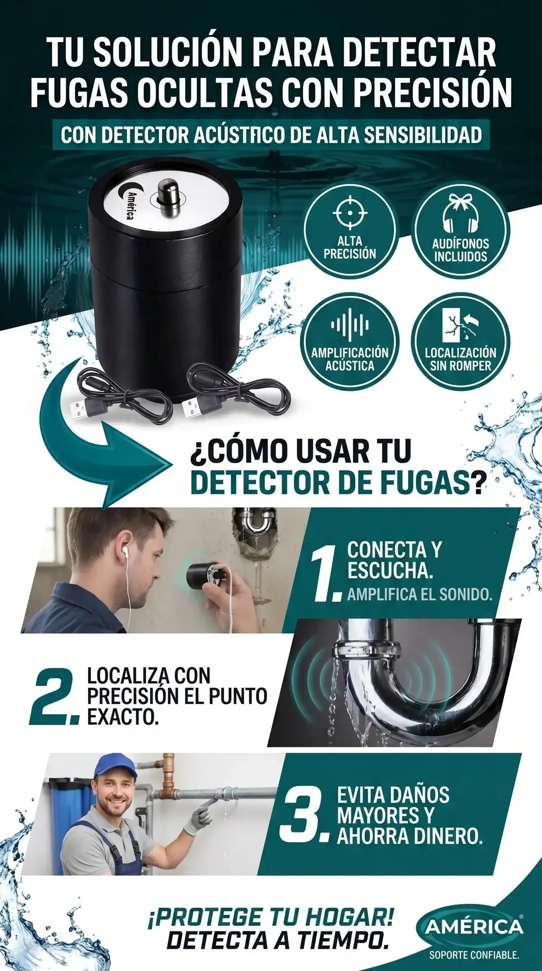Detector de Fugas de Agua por Sonido — Encuentra la Fuga Sin Romper Nada 💧