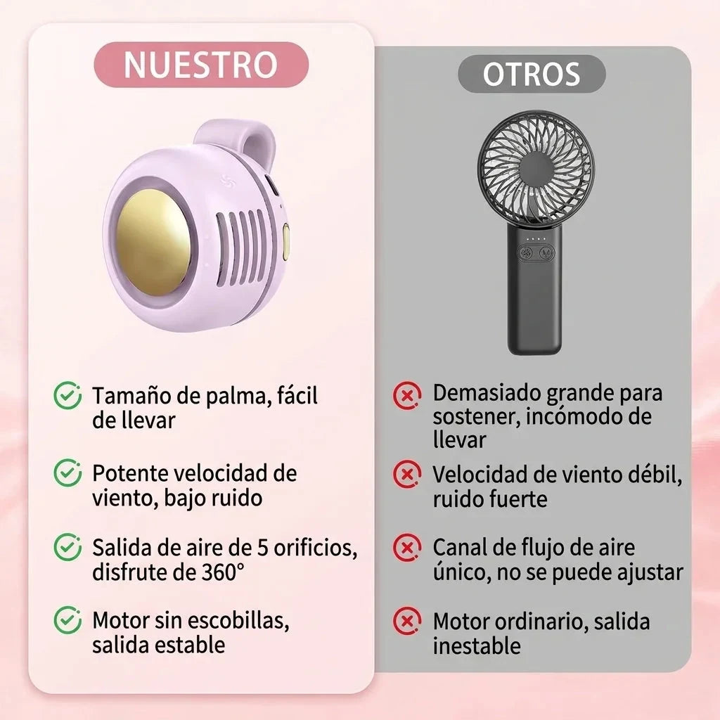 Mini Ventilador Portátil sin Aspas 360° — Manos Libres