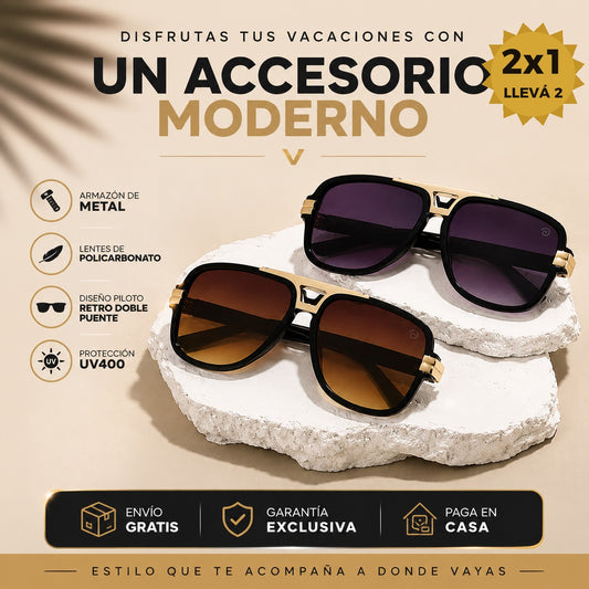 Gafas de Sol Elegant 2x1 — Diseño Piloto Retro UV400 😎