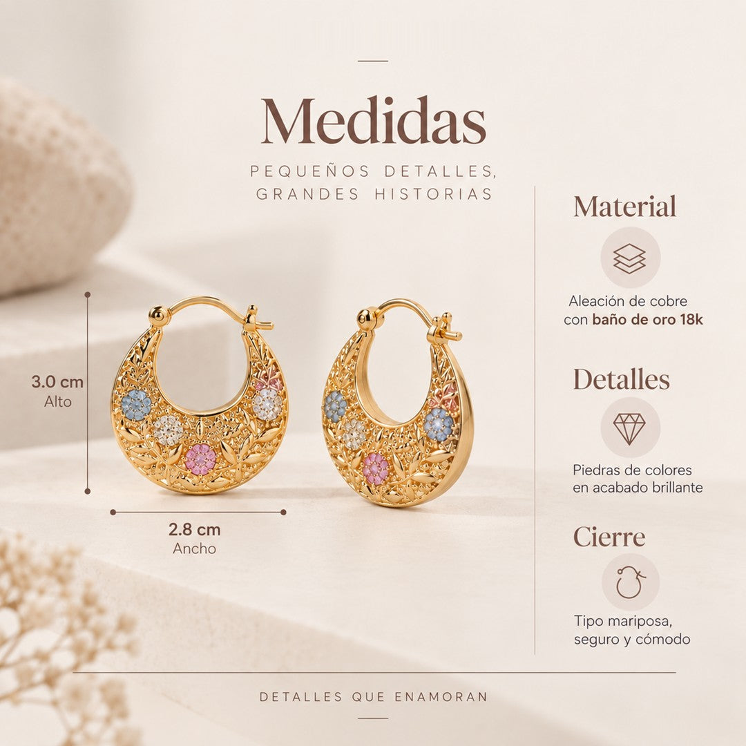 Aretes Media Luna de Filigrana 💛 Baño de Oro 18k · Incluye Caja de Regalo — 2