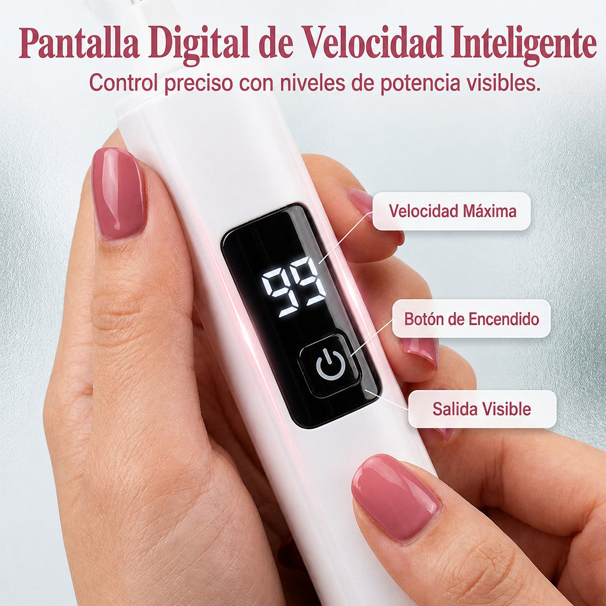 Pulidora de Uñas Eléctrica 💅 4 Cabezales y Pantalla de Velocidad — 4