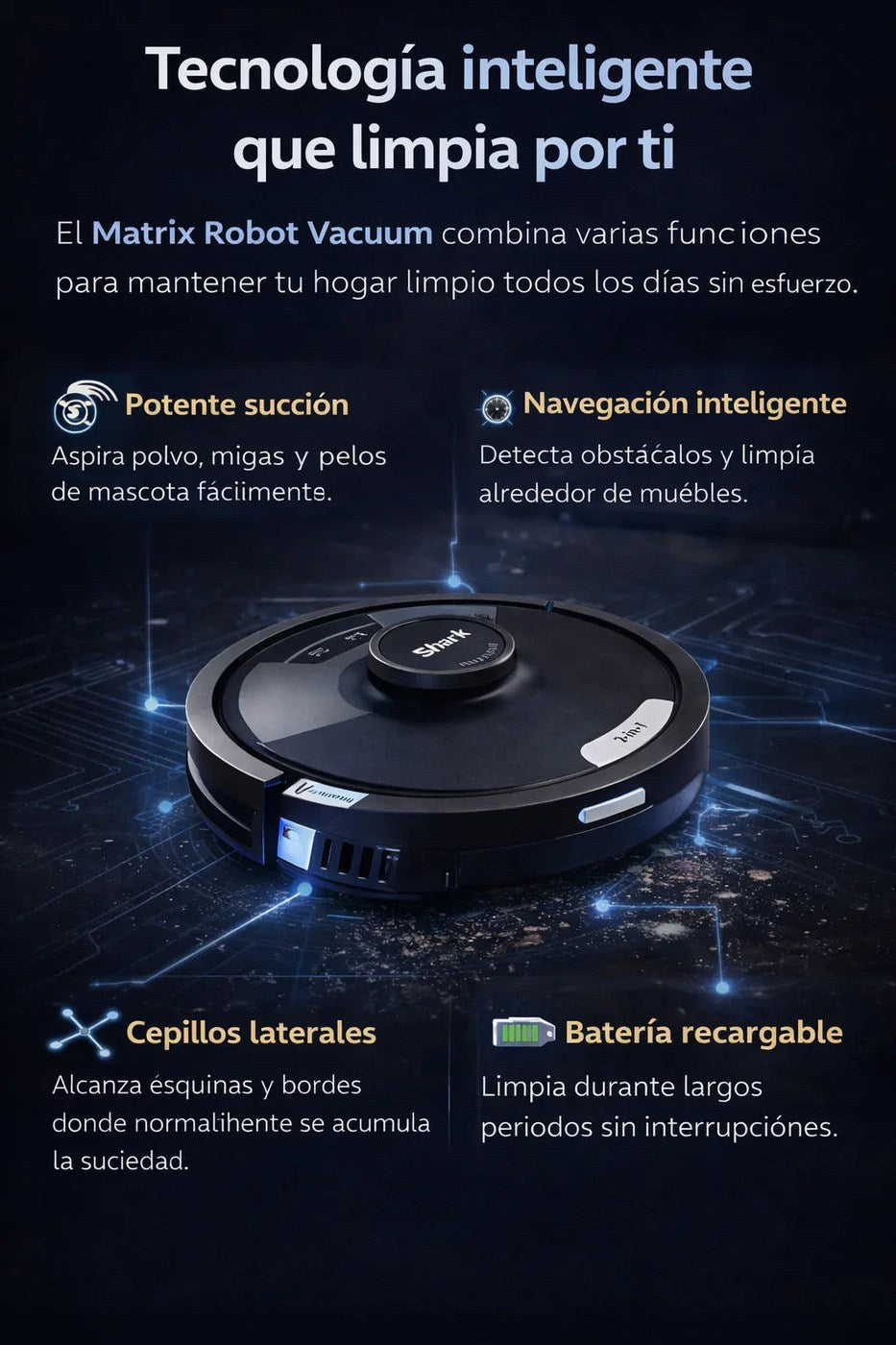 Matrix Robot Aspirador Inteligente 🤖 — Tu Casa Limpia sin Mover un Dedo
