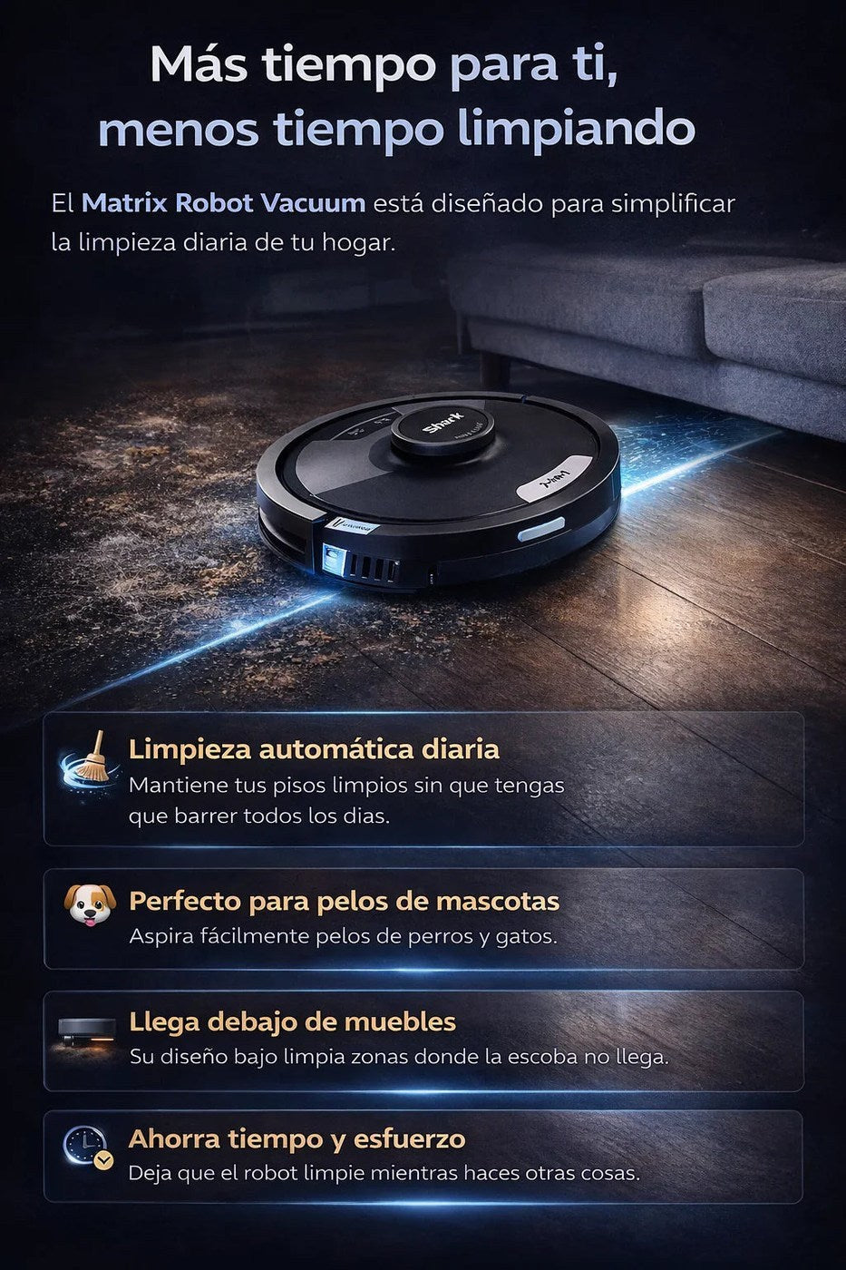 Matrix Robot Aspirador Inteligente 🤖 — Tu Casa Limpia sin Mover un Dedo