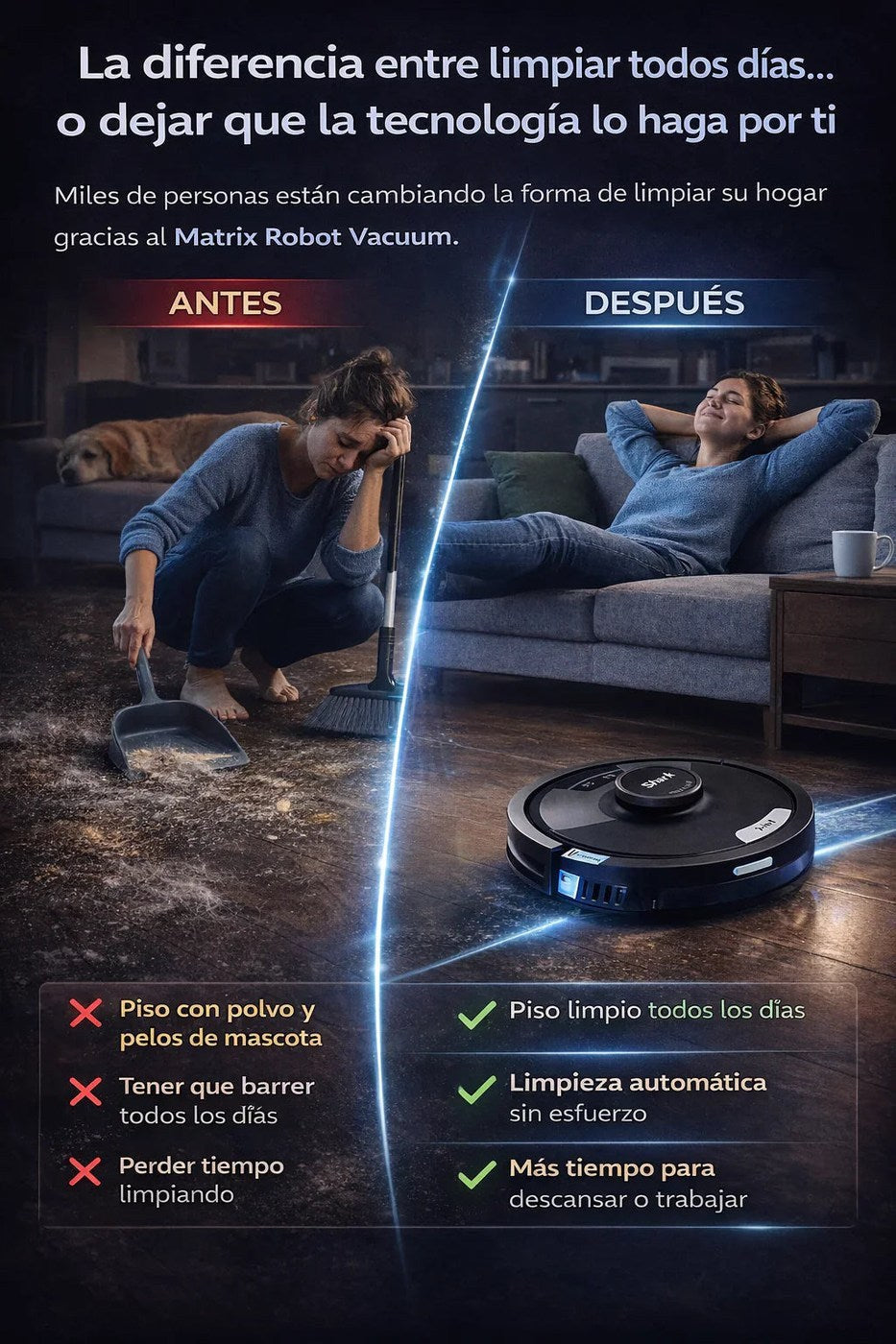 Matrix Robot Aspirador Inteligente 🤖 — Tu Casa Limpia sin Mover un Dedo