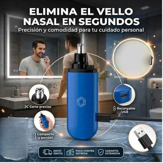 RecortaMax — Recortador de Vello de Nariz y Orejas, Recargable