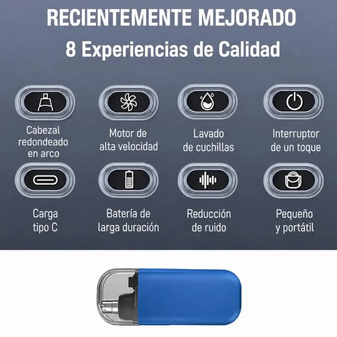 RecortaMax — Recortador de Vello de Nariz y Orejas, Recargable