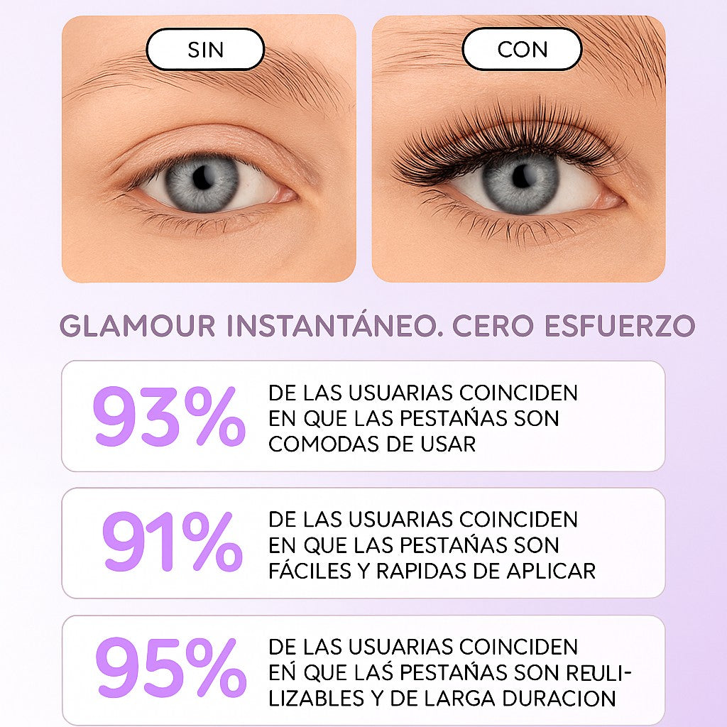 2x1 Pestanas Magneticas Reutilizables — Efecto 3D · Sin Pegamento 👁️
