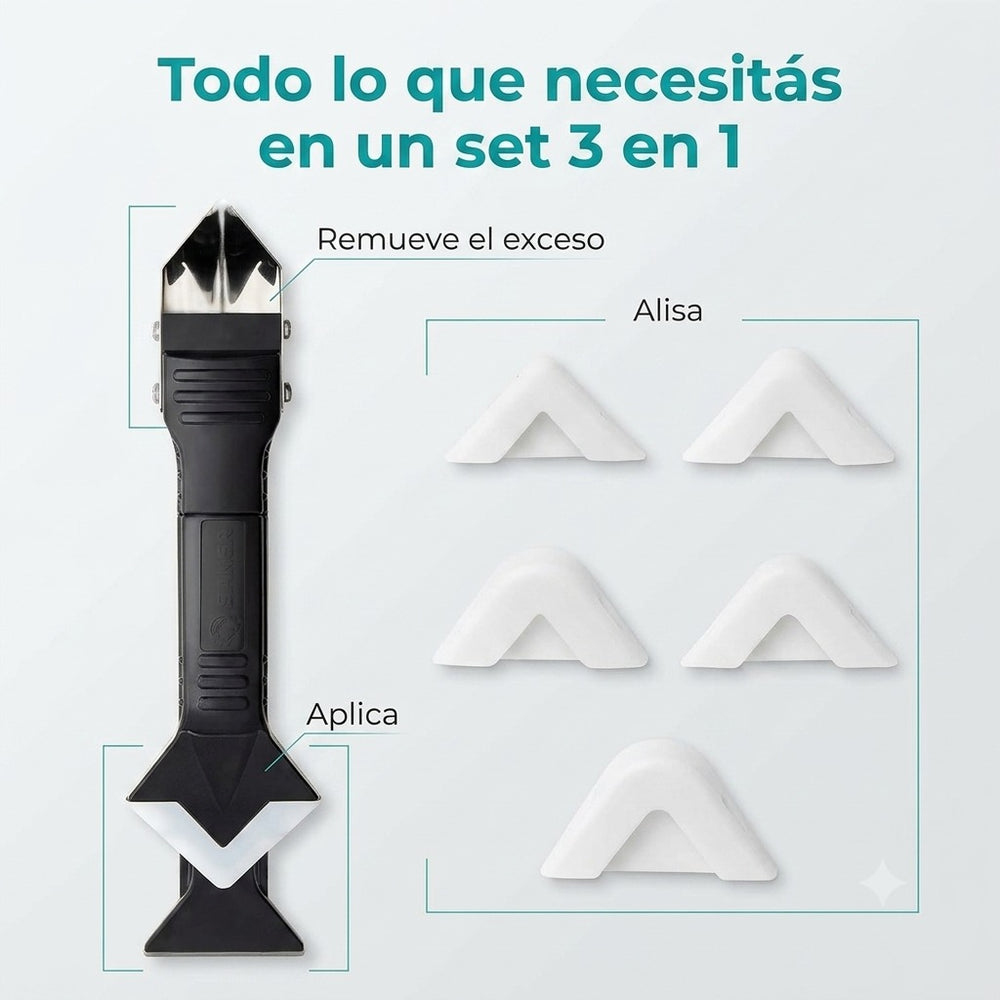 Herramienta 3 en 1 para Silicona y Lechado — Acabados Perfectos 🛠️