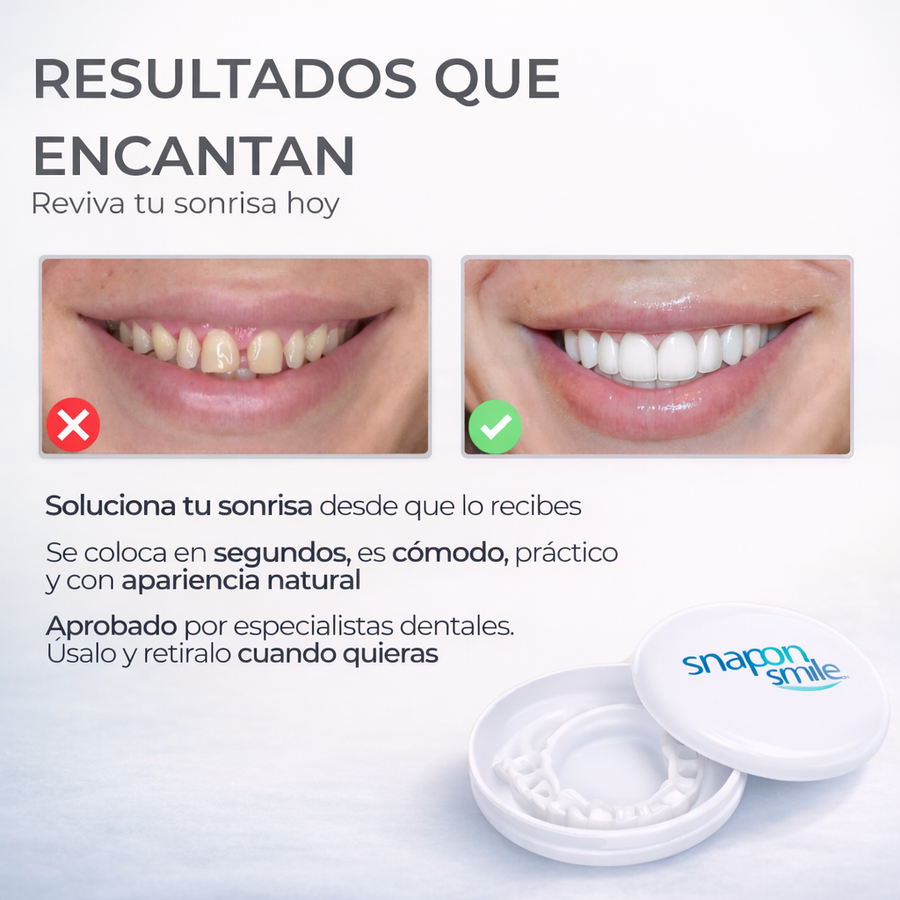 Snap Smile — Carillas Dentales Removibles 2x1 · Sonrisa Perfecta al Instante 😁