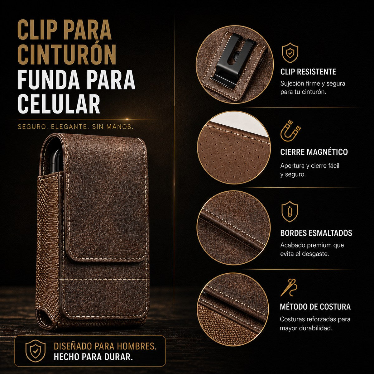 Estuche VANTOR para celular con clip de cinturón